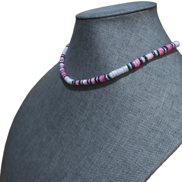 Surf Necklace Surfer Necklace ,White,Pink black shell necklace - Picture 13 of 15